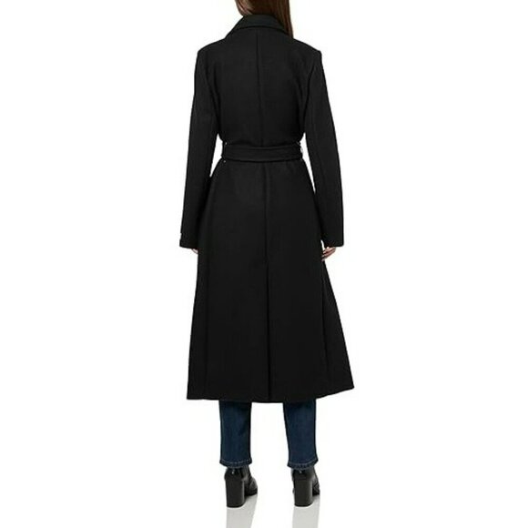 DKNY Petite Notched-Collar Double-Breasted Wrap Coat Size XL 16-18 (MSRP $350) - Picture 2 of 11